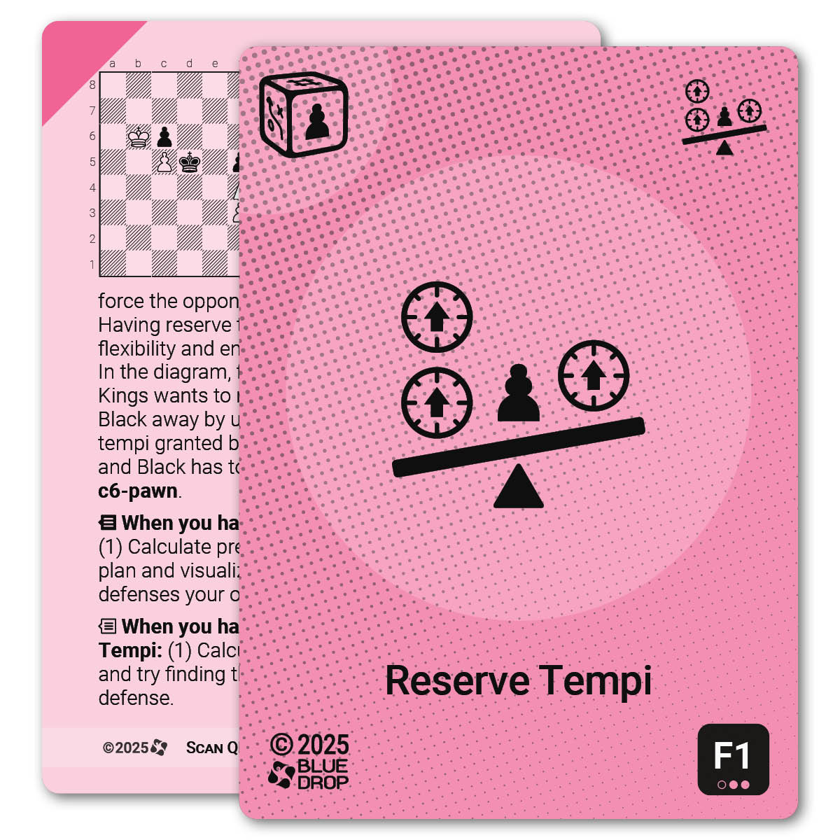 Reserve Tempi strategy card with definition, diagram and tips - front