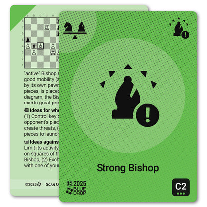 Strong Bishop strategy card with definition, diagram and tips - front