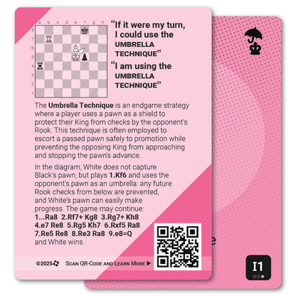 Umbrella Technique strategy card with definition, diagram and tips - back