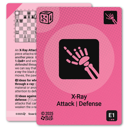 X-Ray Attack and Defense strategy card with definition, diagram and tips - front